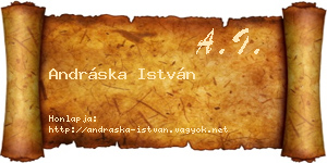 Andráska István névjegykártya