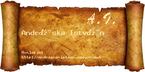 Andráska István névjegykártya